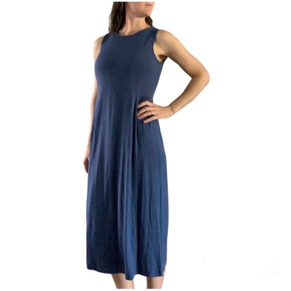 J Jill Blue Ridge Jersey Stretch Sleeveless Tank Midi Maxi A Line Dress Size XL - Picture 1 of 7